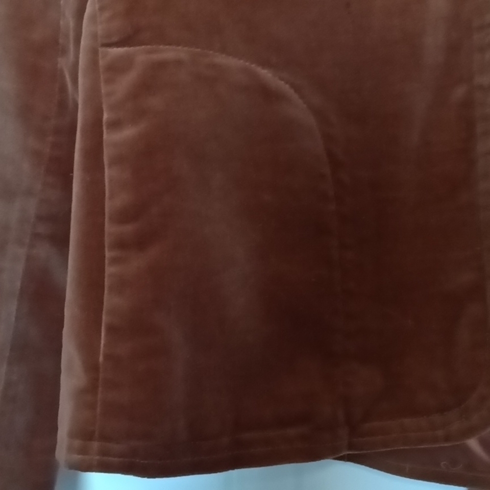 Suit by Prophecy EUC caramel brown velveteen VTG from 1970s skirt and blazer - Picture 3 of 16